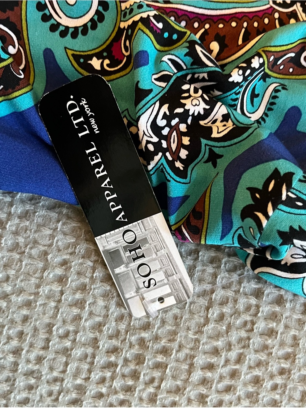 Soho Apparel Teal & Blue Paisley Maxi Dress - Picture 3 of 7